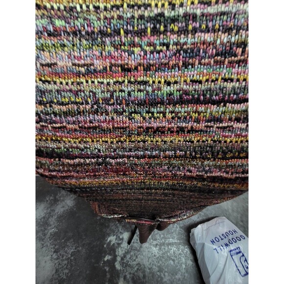 David Meister Multi-Color Knit Cap Sleeve Pocket Gathered Sheath Dress Women 14 - Picture 2 of 8